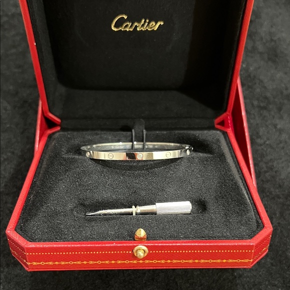 Cartier Jewelry - LOVE 18K white gold small 6 diamond bracelet. Excellent condition. Make offer.